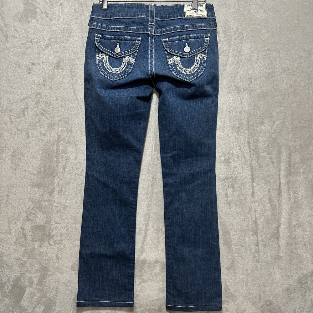 True Religion Billy‎ Super T Low Rise Women's 28 Jeans Flap Pocket Rugged Denim